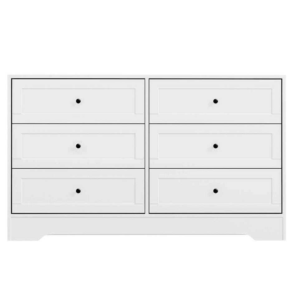 white 6 drawer chest