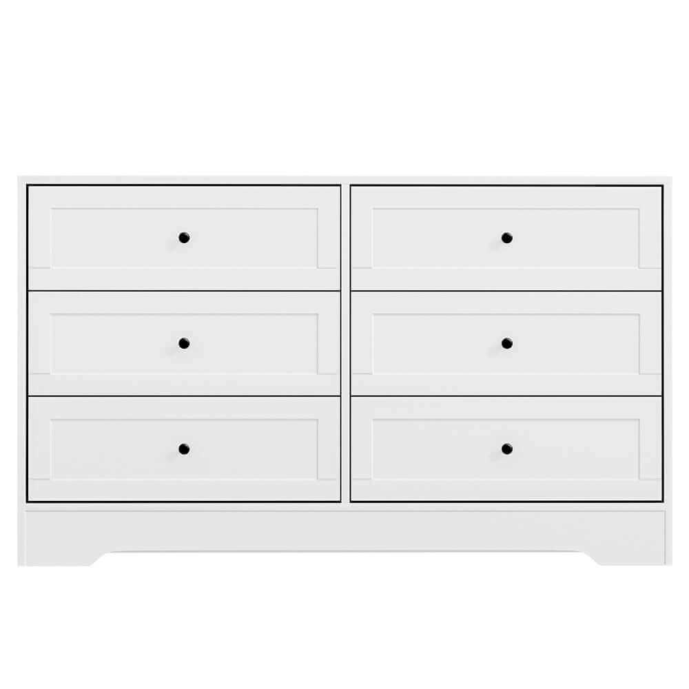 white 6 drawer chest