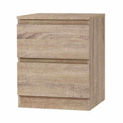 PEPE Bedside Table 2 Drawers Cabinet - Oak