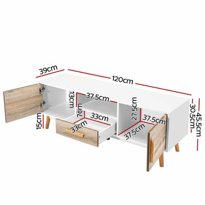 Artiss TV Cabinet Entertainment Unit 120cm White