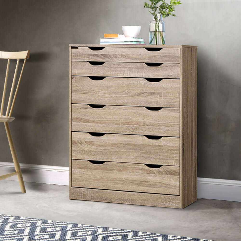 Artiss Modern 6 Chest of Drawers - MYLA Oak