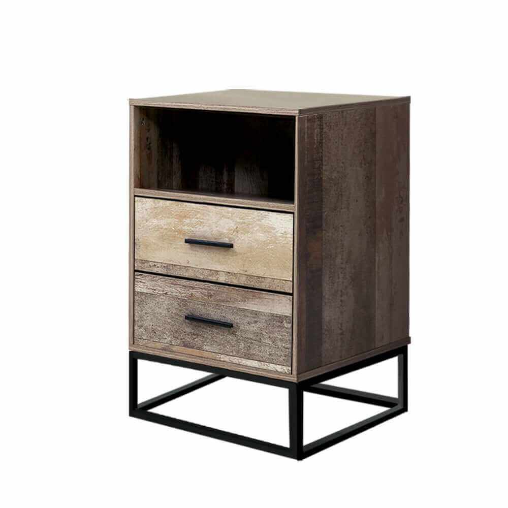 Artiss Modern Bedside Table 2 Drawers - BADAN