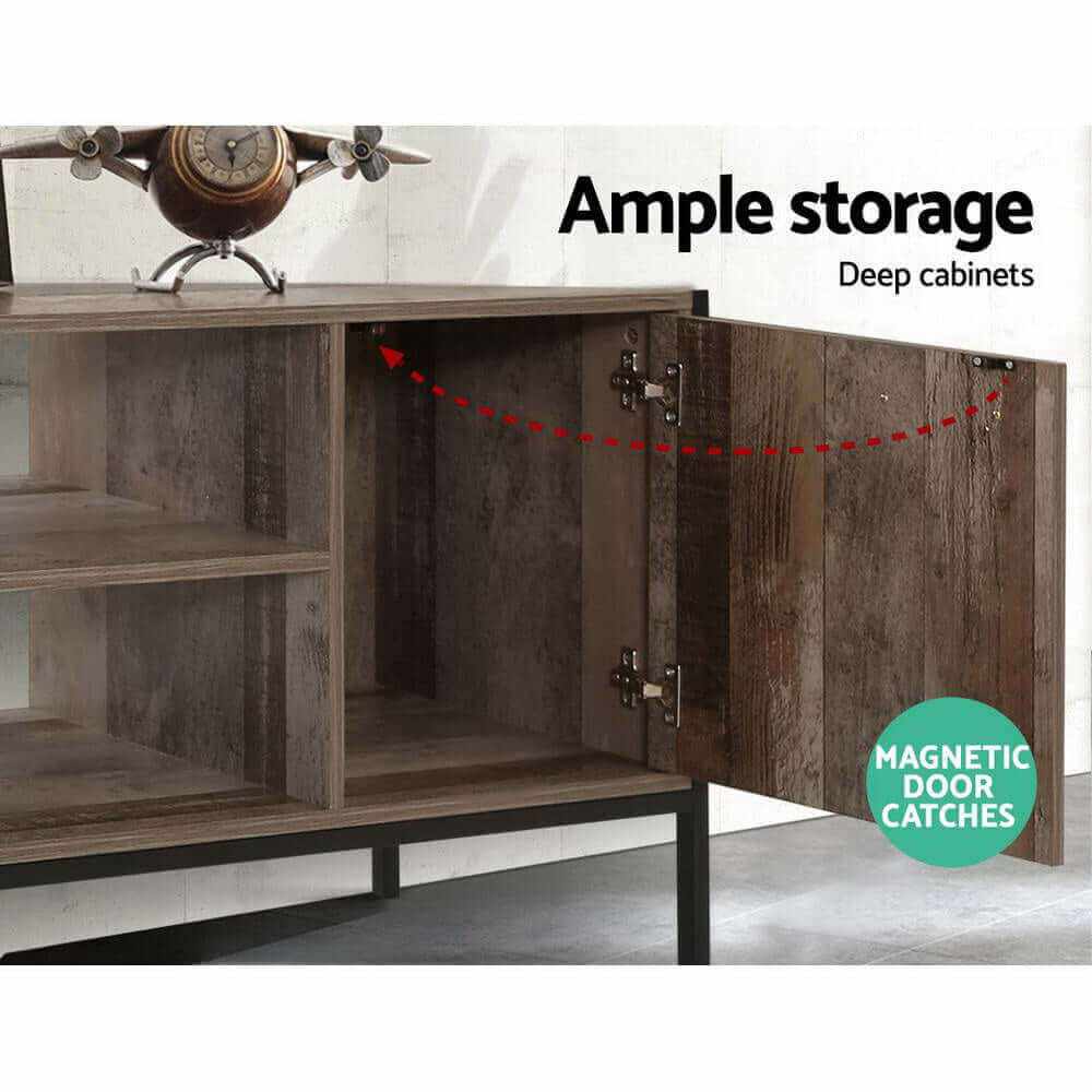 Artiss TV Cabinet Entertainment Unit Stand Storage Wood Industrial Rus