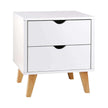 Bedside Table 2 Drawers White