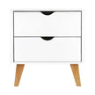 Bedside Table 2 Drawers White