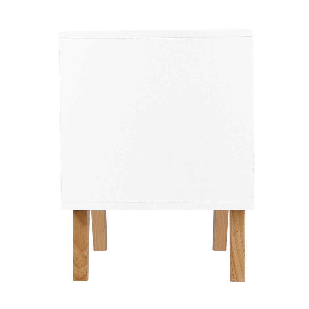 ANDERS Bedside Table 2 Drawers White