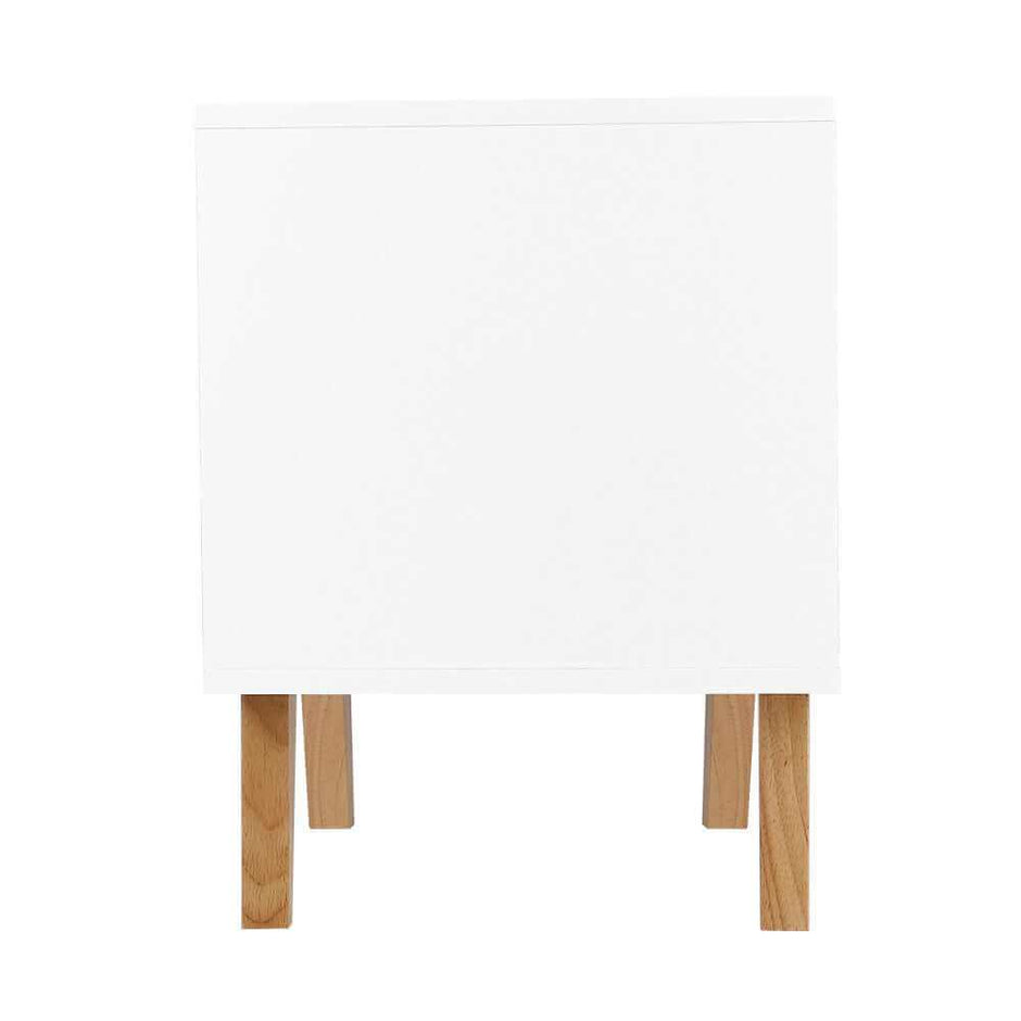 Bedside Table 2 Drawers White