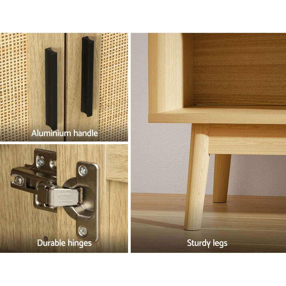Briony Shoe Rack Cabinet Rattan 5-tier 20 Pairs