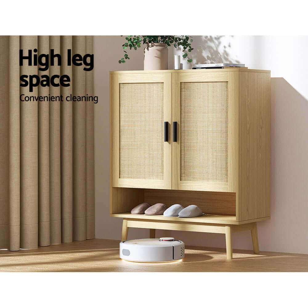 Briony Shoe Rack Cabinet Rattan 5-tier 20 Pairs