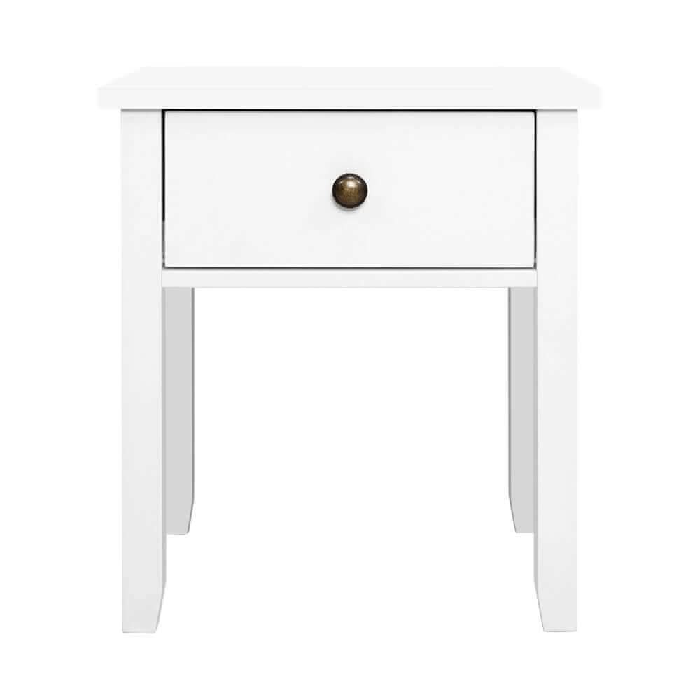 Reena Bedside Table 1 Drawer White