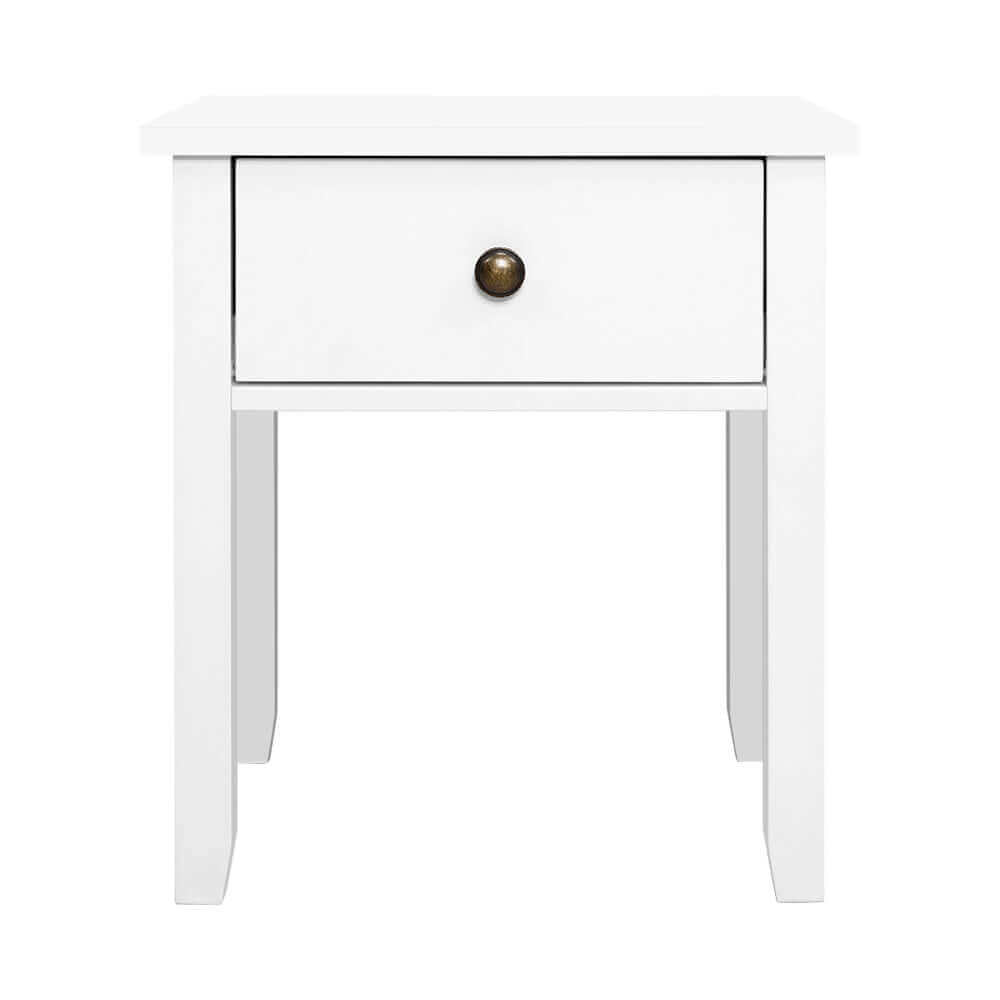 Bedside Table 1 Drawer White