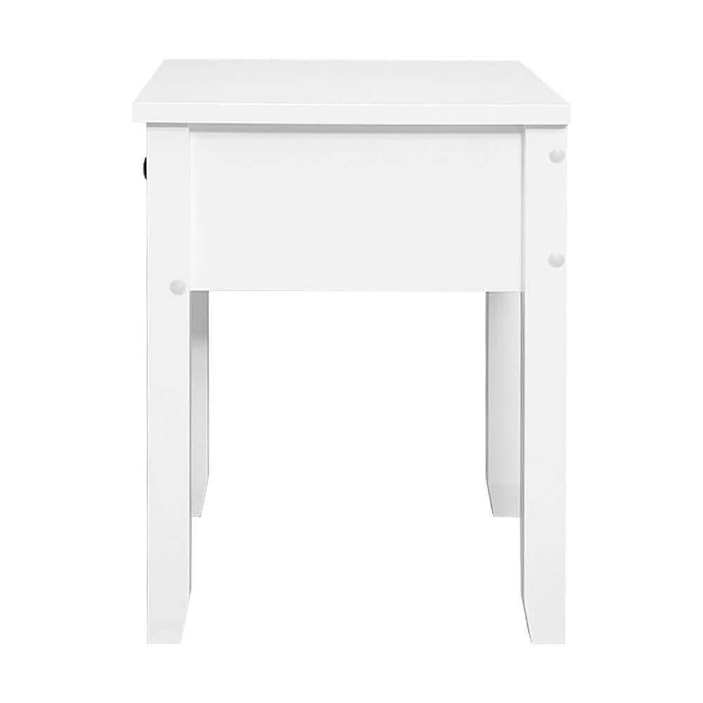Reena Bedside Table 1 Drawer White
