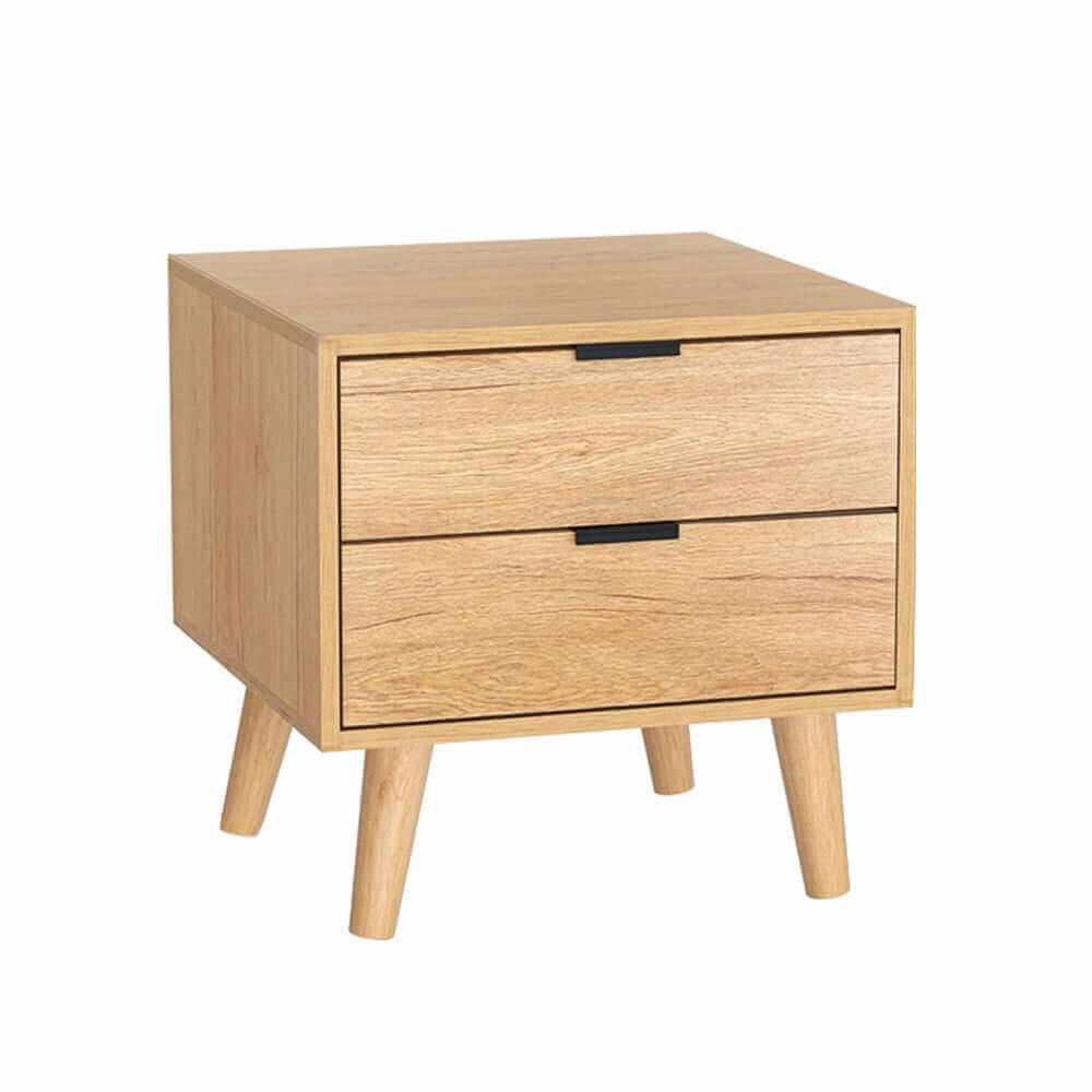 Artiss Pine Bedside Table 2 Drawers