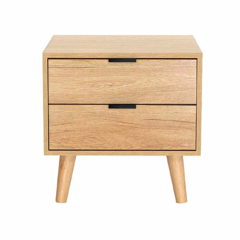 Artiss Pine Bedside Table 2 Drawers