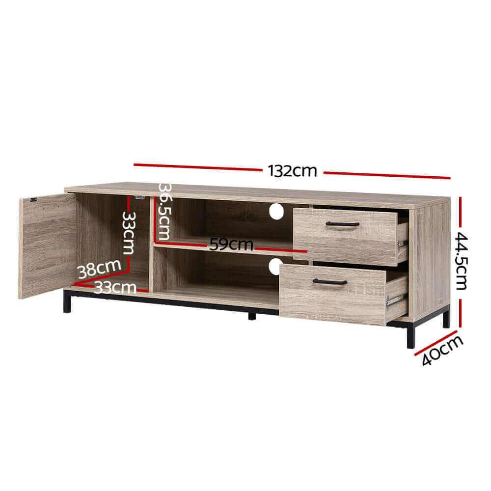 Artiss Modern TV Cabinet Entertainment Unit 132cm Pine Tania