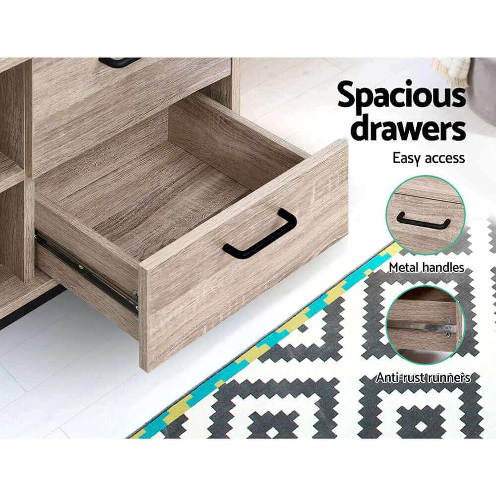 Artiss Modern TV Cabinet Entertainment Unit 132cm Pine Tania