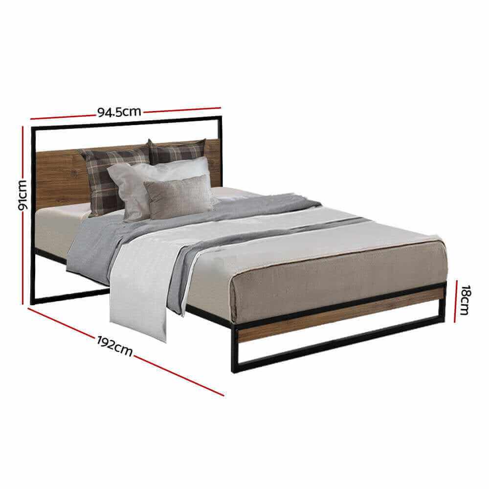 Bed Frame Single Size Metal Frame 