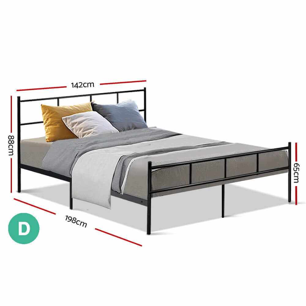 SOL Bed Frame Double Metal - Black