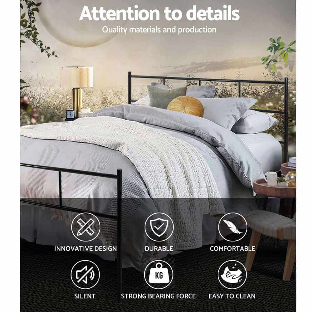 SOL Bed Frame Double Metal - Black
