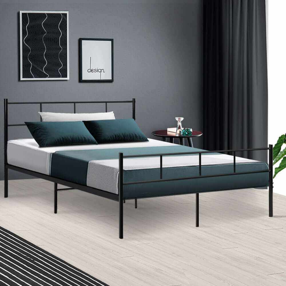 SOL Bed Frame Double Metal - Black