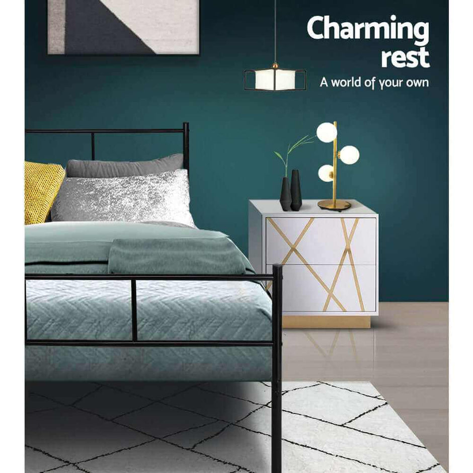 Bed Frame King Single Metal 