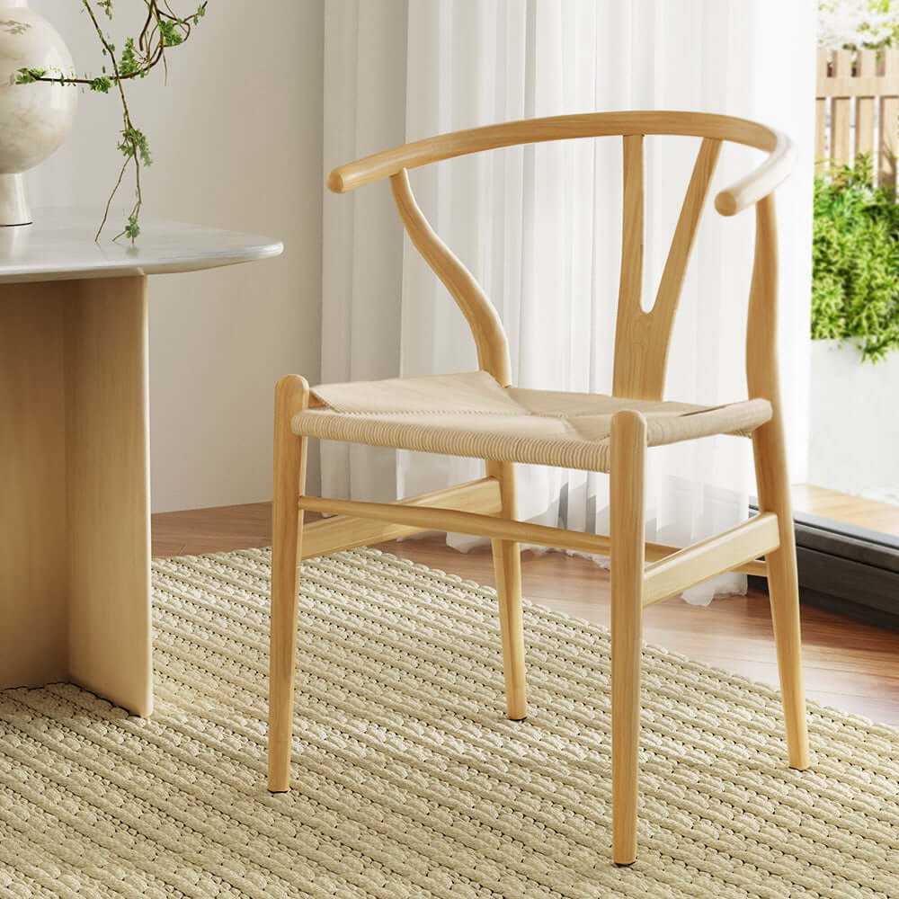 wood rattan dining chair