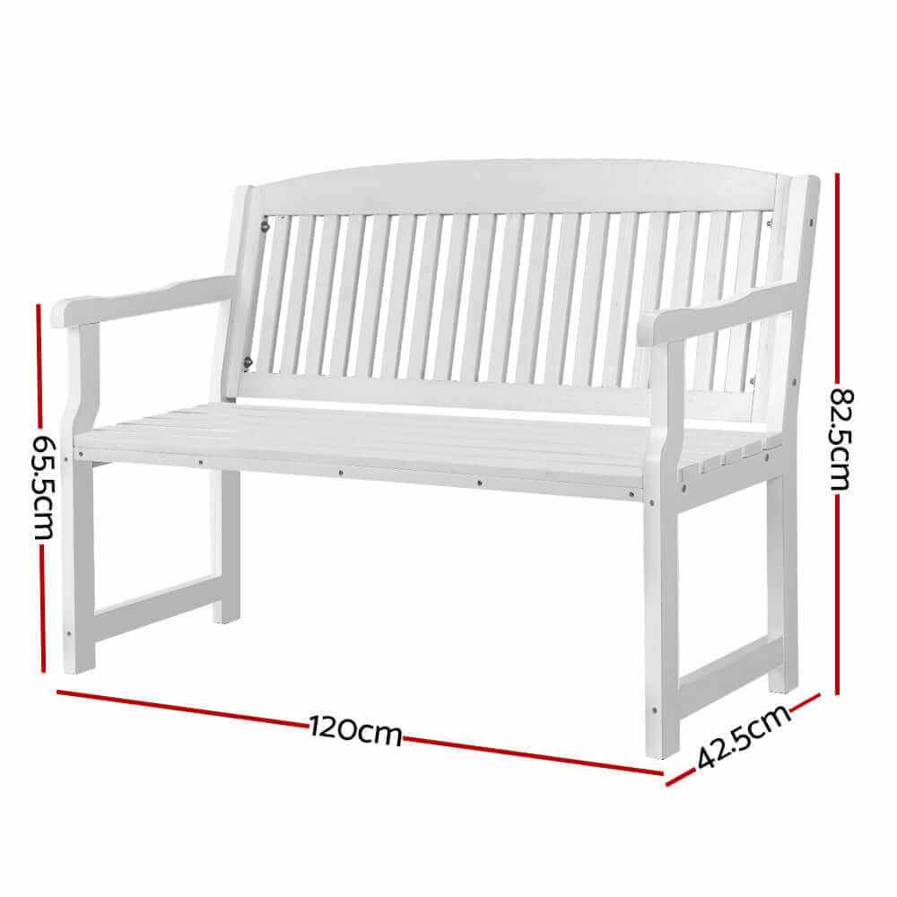 Gardeon Outdoor Garden Wooden 2 Seater Bench - White