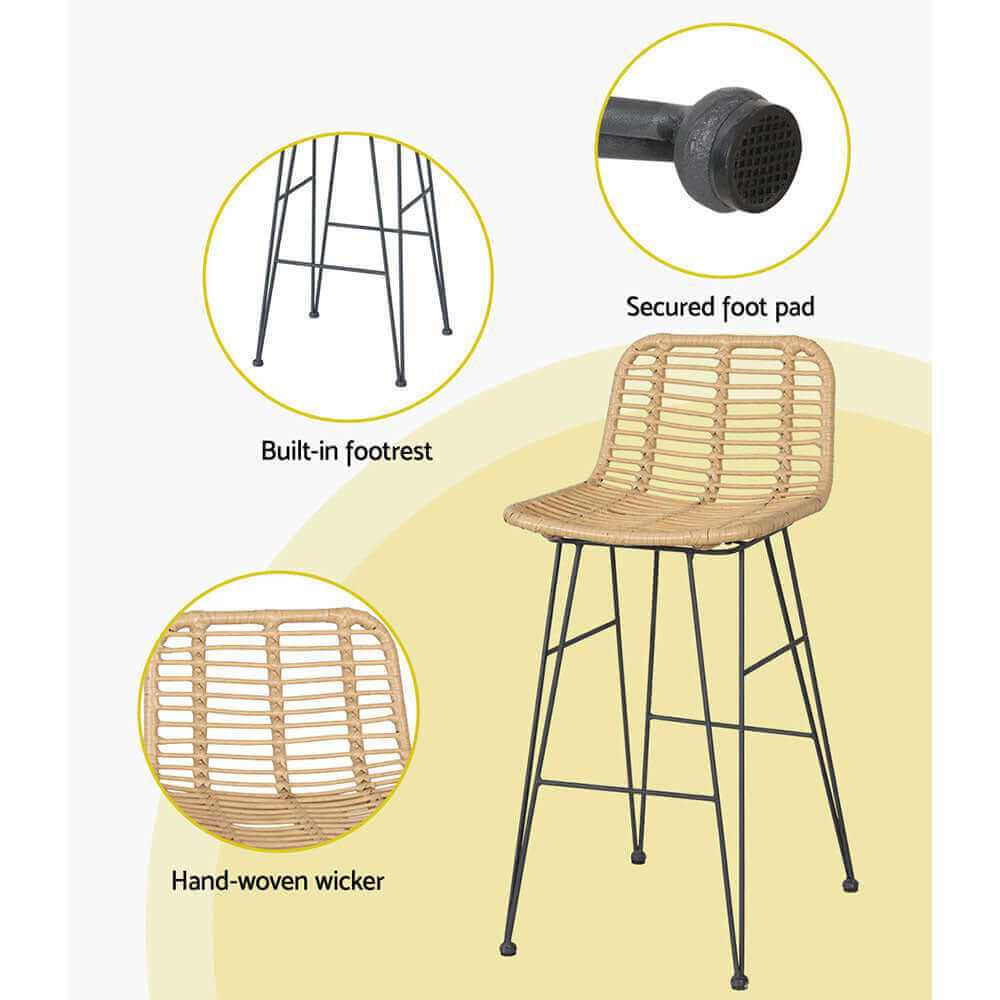 Gardeon 2 Piece Outdoor Bar Stools