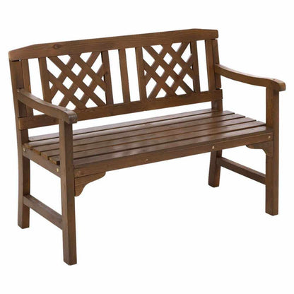 Gardeon 2 Seat Outdoor Garden Bench Wooden Chair  - Natural