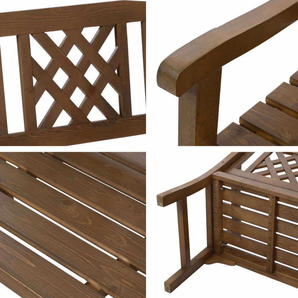 Gardeon 2 Seat Outdoor Garden Bench Wooden Chair  - Natural