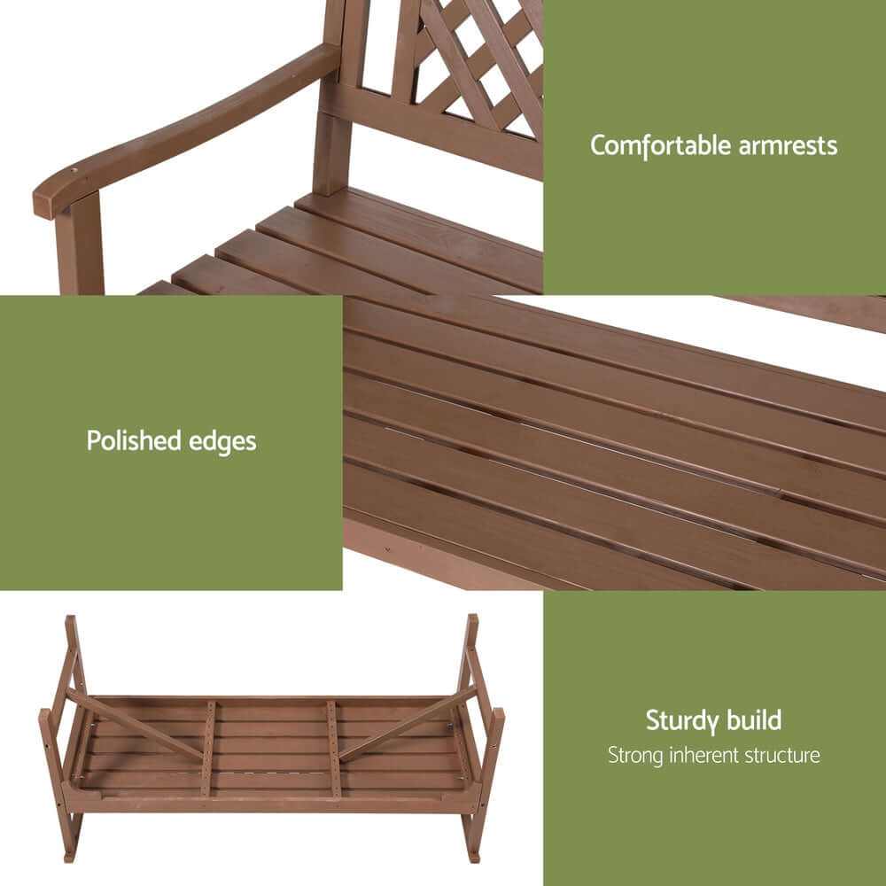 Gardeon Outdoor Garden Bench Wooden Chair 3 Seat Patio Furniture Loung