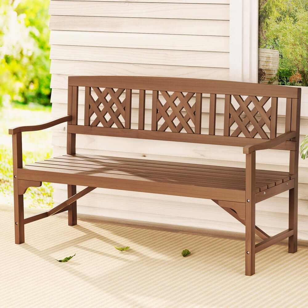 Gardeon Outdoor Garden Bench Wooden Chair 3 Seat Patio Furniture Loung