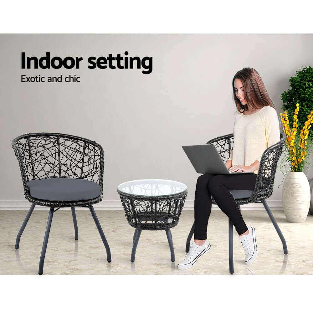 rattan garden table and chairs