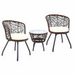 brown wicker patio table and chairs