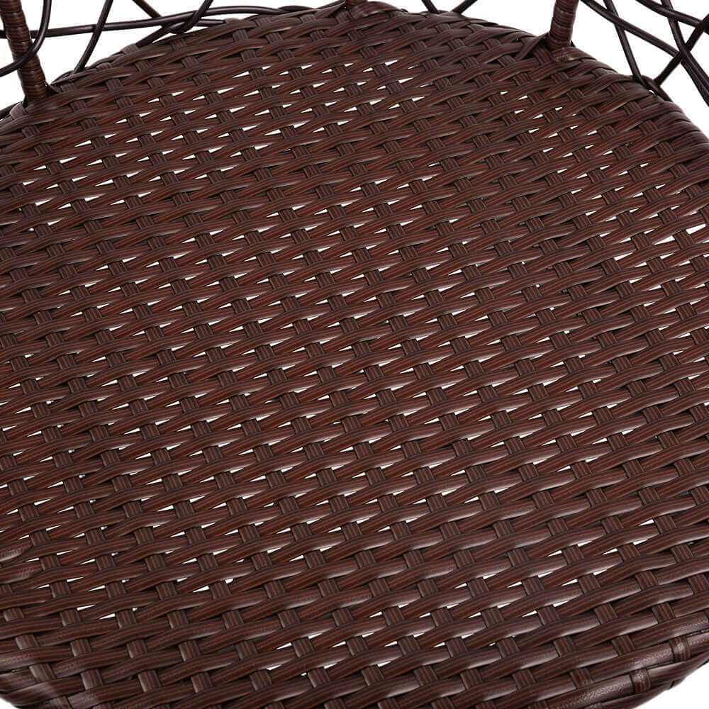 Gardeon 3PC Outdoor Bistro Set Brown Wicker Patio Table and Chairs