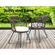 brown wicker patio table and chairs