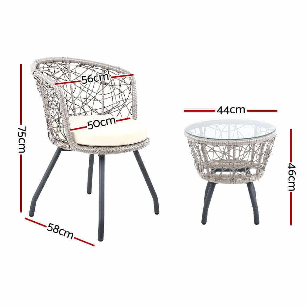 grey rattan garden table and chairs