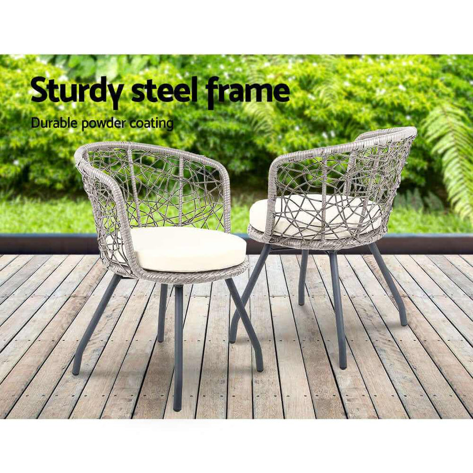 grey rattan garden table and chairs