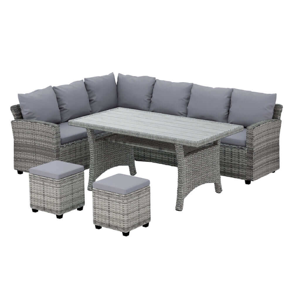 Gardeon Outdoor Dining Set Wicker Table Chairs Setting 8 Seater-Upinteriors