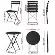 Outdoor Bistro Set Steel Table