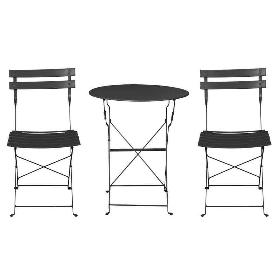 Outdoor Bistro Set Steel Table