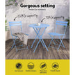 Bistro Set Patio Furniture Blue