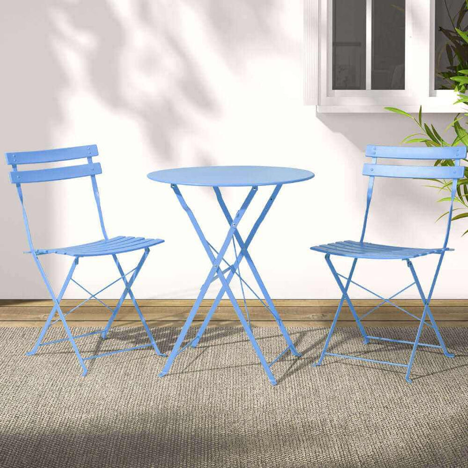 Bistro Set Patio Furniture Blue