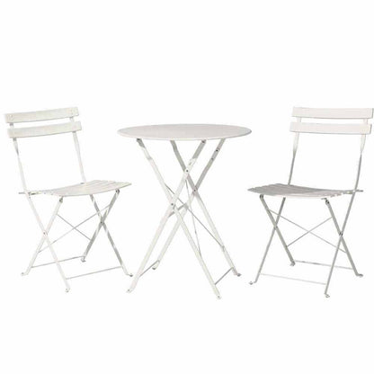 Gardeon 3PC Outdoor Bistro Set Patio Furniture White