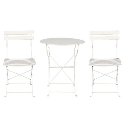 Gardeon 3PC Outdoor Bistro Set Patio Furniture White