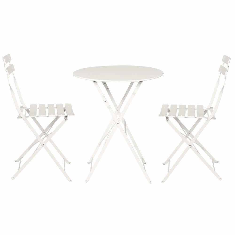 Gardeon 3PC Outdoor Bistro Set Patio Furniture White
