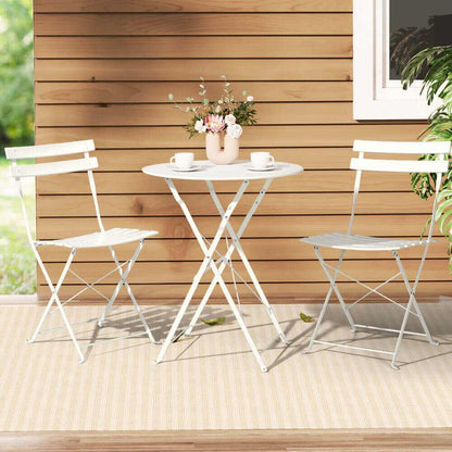 Gardeon 3PC Outdoor Bistro Set Patio Furniture White