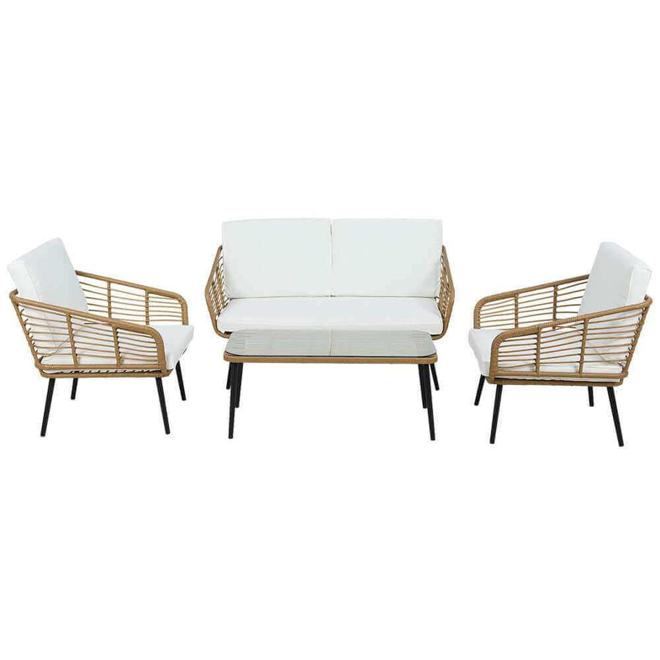 rattan sofa and coffee table set