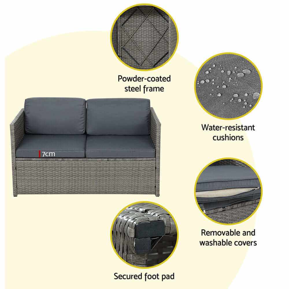 wicker patio couch