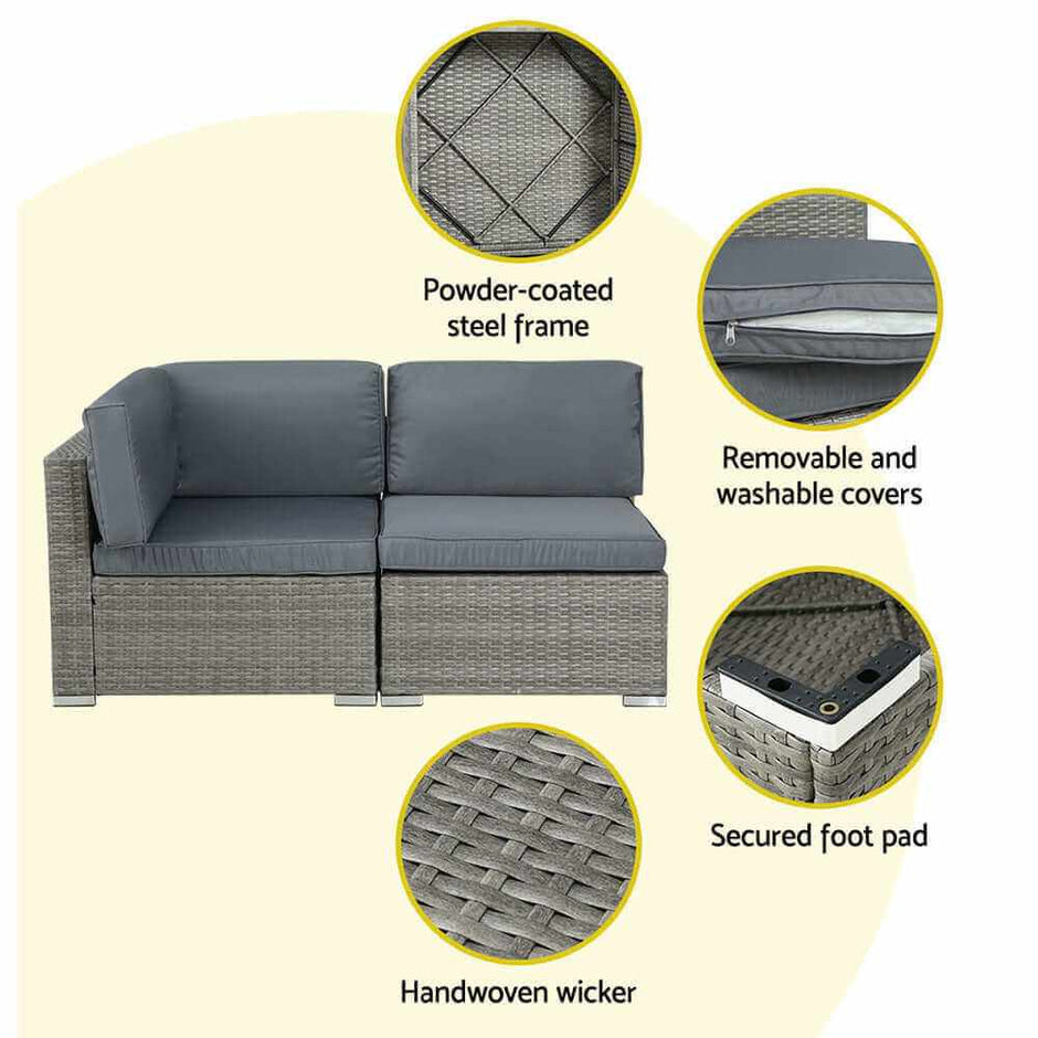 Outdoor Sofa Set Wicker Couch 